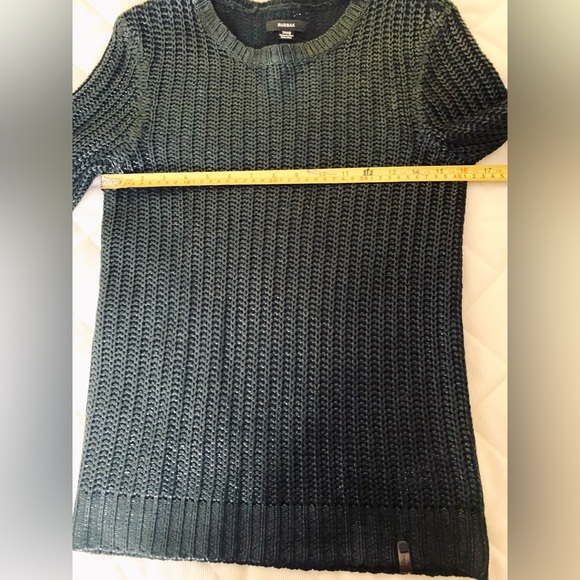 RUDSAK design shiny black acrylic knit crew neck long sweater top long sleeves - Picture 14 of 16